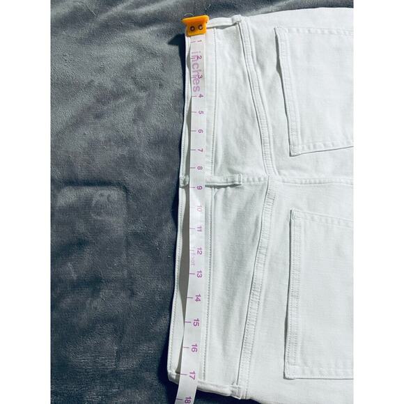 NWOT J.Crew stovepipe white straight jean signature stretch+ Size 33 Raw Hem - Picture 7 of 9